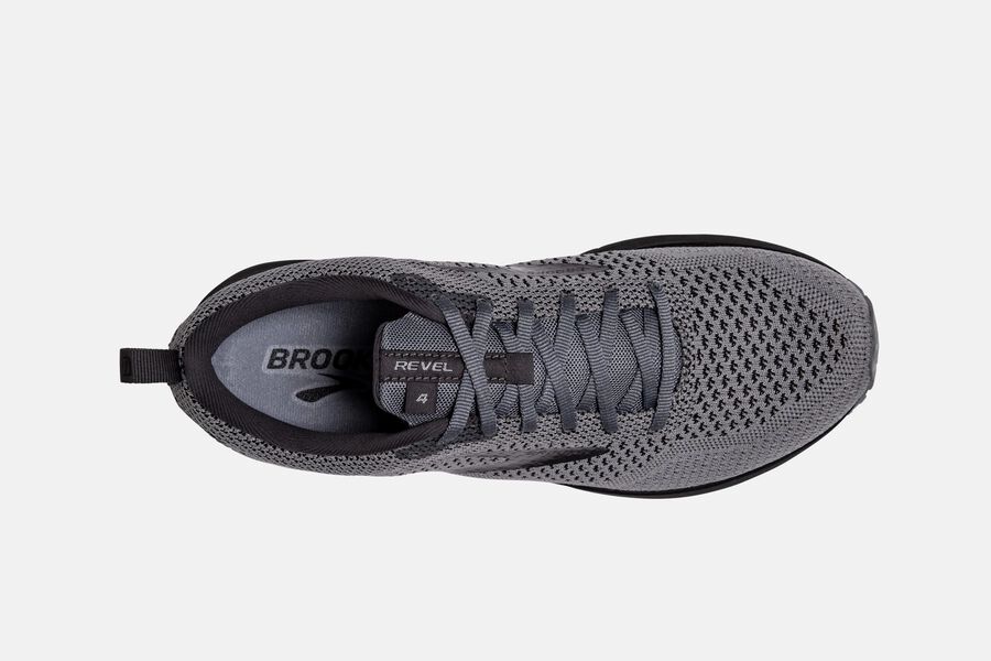 Brooks Revel 4 Road Running Shoes Mens Grey/Black 310254-LPC